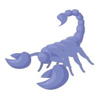 Blue scorpion standing in attacking position vector