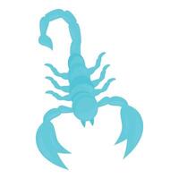 Blue scorpion raising its claws in attacking position vector
