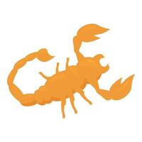 Golden scorpion standing in attacking position vector