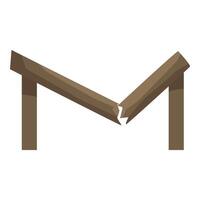 Broken wooden board showing concept of weakness vector