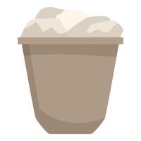 Overflowing trash can full of crumpled paper waste vector