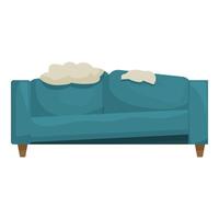 Old broken couch with torn upholstery, concept of poverty and misery vector