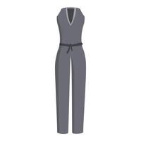 Grey jumpsuit with black belt showing casual style vector