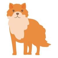 Cute red fox standing on white background character design vector