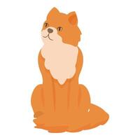 Curious ginger cat sitting and looking up vector