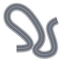 Winding road creating intersection on white background vector
