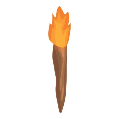Burning wooden torch is making light in the dark