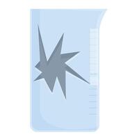 Broken chemistry beaker showing failed experiment vector
