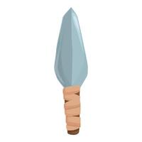 Ancient stone spear point wrapped with rope on white background vector