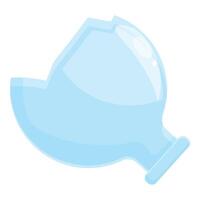 Broken empty glass jar lying on its side vector