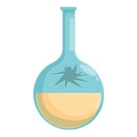 Round bottom flask filled with yellow liquid cracking vector
