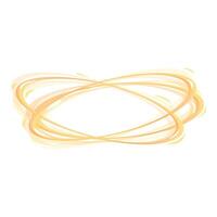 Golden lines creating abstract swirling oval shape on white background vector