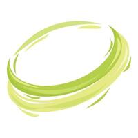 Green brush stroke creating dynamic oval shape on white background vector