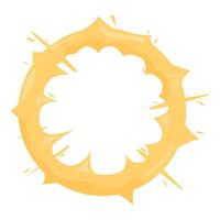 Round splashing juice making a perfect circle shape vector