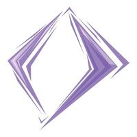 Purple abstract shape made of jagged lines twisting and turning vector