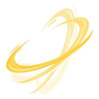 Golden brush stroke effect forming dynamic swirling shape vector