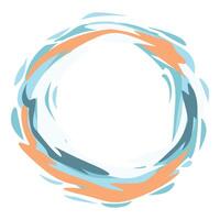 Abstract round shape background in blue and orange tones forming a circle vector