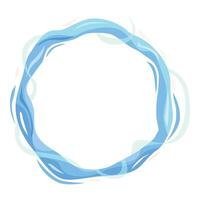 Blue water flowing in circular shape creating abstract frame vector
