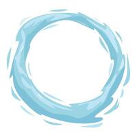 Blue water flowing forming circular shape frame vector