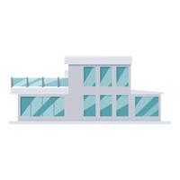 Modern house with large windows and a minimalist design is being presented vector