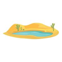 Oasis forming a small lake in the middle of the desert vector