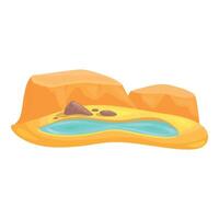 Little oasis with turquoise water surrounded by rocks in the desert vector