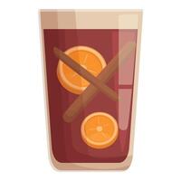 Aromatic mulled wine is getting ready with spices and orange slices vector