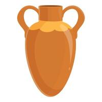 Ancient clay amphora vase standing on white background vector