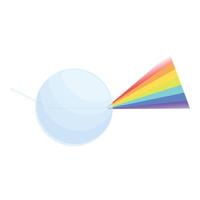 Light beam passing through prism creating rainbow effect vector