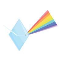 Light beam passing through triangular prism creating rainbow spectrum vector