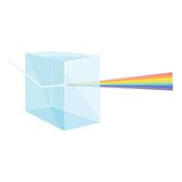 Light beam passing through triangular prism creating colorful rainbow spectrum vector