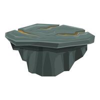 Floating island with glowing cracks is floating in the air vector