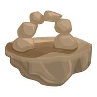 Stone archway forming a passage on a floating rock platform vector
