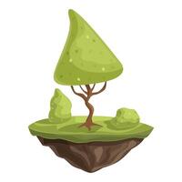 Cartoon tree growing on a tiny floating island vector