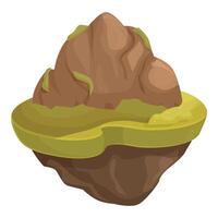 Floating island with green grass and rocks vector