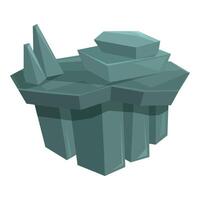 Big gray stone rock platform floating in the air vector