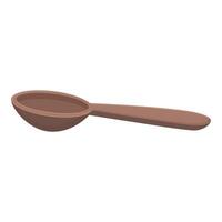Wooden spoon lying horizontally isolated on white background vector