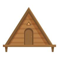 Small wooden hut standing on four legs with triangular roof vector
