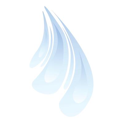 Abstract blue shape with a flowing organic design