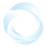 Abstract blue shape forming a circular dynamic swirl vector