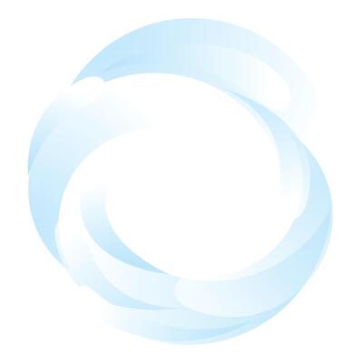 Abstract blue shape forming a circular dynamic swirl