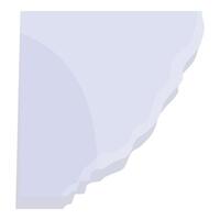 Blank square paper note with one torn edge is lying vector