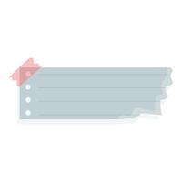 Blank note paper with torn edge and pink tape is attached vector