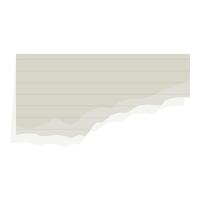 Blank torn lined notepaper with shadow is stuck on white background vector