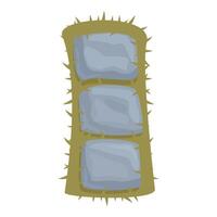 Cactus with thorns growing in three rows illustration vector