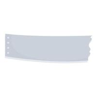 Blank gray sticky note with torn right edge is sticking on white background vector