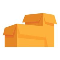 Two closed cardboard boxes stacked on top of each other vector