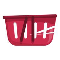Red broken empty shopping basket isolated on white background vector