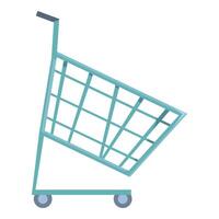 Empty shopping cart standing on white background vector