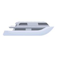 Modern yacht sailing on water surface on white background vector